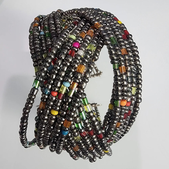 Beaded Bangle Bracelet/Bohemian Cuff - Picture 4 of 8